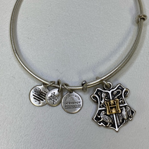 Alex and Ani Harry Potter Hogwarts Crest Silver Charm Adjustable Bangle Bracelet - Picture 3 of 7
